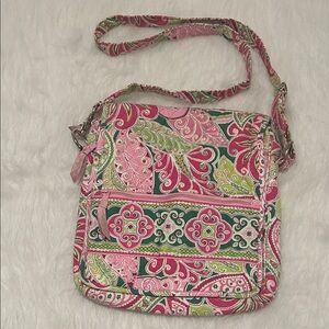 Vera Bradley Vibrant Pink and Green Patterned Women's Bag